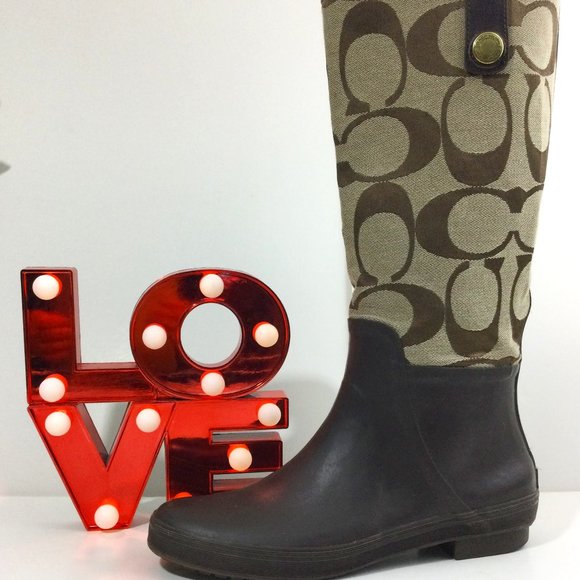 Coach Polly Tall Rubber Rain Boots